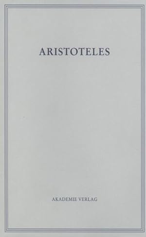 Bild des Verkufers fr Kategorien (Aristoteles: Aristoteles Werke) zum Verkauf von Antiquariat Armebooks