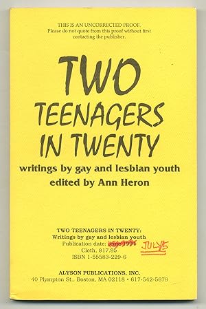 Immagine del venditore per Two Teenagers in Twenty: Writings by Gay and Lesbian Youth venduto da Between the Covers-Rare Books, Inc. ABAA