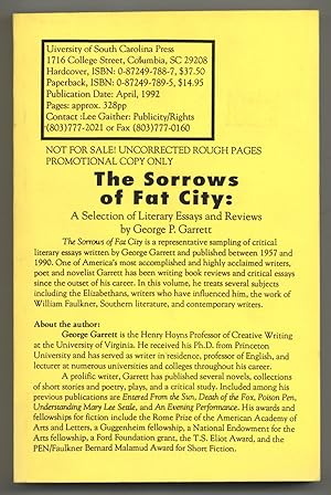 Seller image for The Sorrows of Fat City: A Selection of Literary Essays and Reviews for sale by Between the Covers-Rare Books, Inc. ABAA