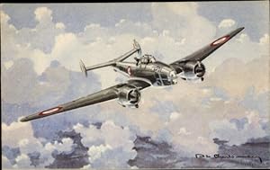 Künstler Ansichtskarte / Postkarte Französisches Kampfflugzeug, Potez 63 11
