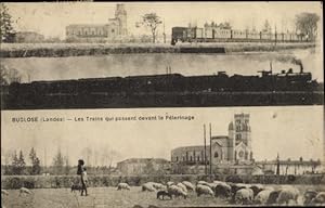 Ansichtskarte / Postkarte Buglose Landes, Les Trains qui passent devant le Pelerinage