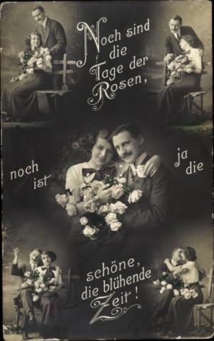 Bild des Verkufers fr Ansichtskarte / Postkarte Noch sind die Tage der Rosen, noch ist ja die schne, die blhende Zeit, Liebespaar zum Verkauf von akpool GmbH
