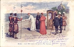 Ansichtskarte / Postkarte Vatikan, Papst Leo XIII. in den Vatikanischen Gärten