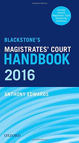 Bild des Verkufers fr Blackstone's Magistrates' Court Handbook 2016 zum Verkauf von WeBuyBooks