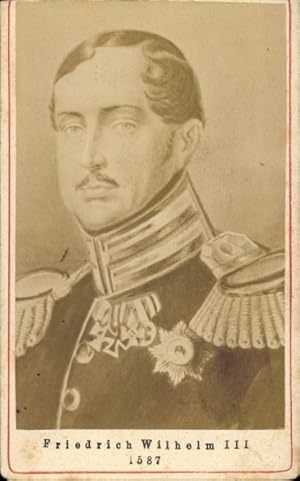 Bild des Verkufers fr CdV Friedrich Wilhelm III, Knig von Preuen, Portrait zum Verkauf von akpool GmbH
