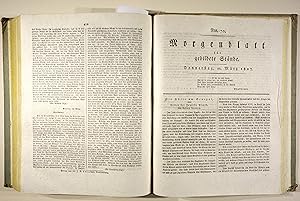 Imagen del vendedor de Morgenblatt fr gebildete Stnde. 21. Jg, 1827, Januar-Mrz, Heft 1-78; Literatur-Blatt 1-26; Intelligenz-Blatt 1-11; Kunst-Blatt 1-26 in einem Band. a la venta por Versandantiquariat Christine Laist