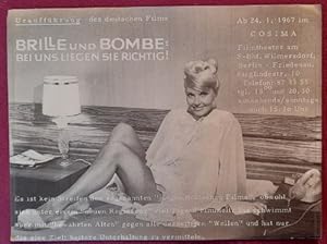 Programmzettel / Kl. Plakat Uraufführung des deutschen Films "Brille und Bombe: Bei uns liegen si...