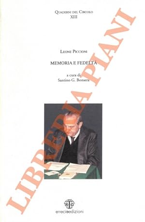 Bild des Verkufers fr Memoria e fedelt. zum Verkauf von Libreria Piani