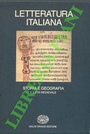Bild des Verkufers fr Letteratura italiana. Storia e geografia. Volume primo. L'et medievale. zum Verkauf von Libreria Piani