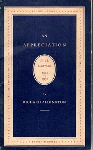 Bild des Verkufers fr D. H. Lawrence: An Appreciation zum Verkauf von Dorley House Books, Inc.