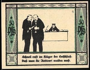 Bild des Verkufers fr Notgeld Mlsen-St. Jakob 1921, 50 Pfennig, Entschluss beim Klger, Antwort meiden, zwei Lwen mitd Krone zum Verkauf von Bartko-Reher