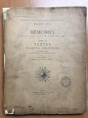 Textes élamites - sémitiques - Tome IV - Troisième série accompagnée de 24 planches hors texte - ...