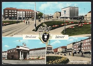 Ansichtskarte Wesel / Rhein, Kaiserplatz, Berliner Tor und Post, Hohestrasse am Viehtor