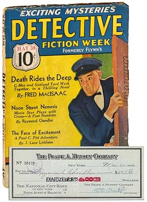 "NOON STREET NEMESIS" [IN] DETECTIVE FICTION WEEKLY (MAY 30, 1936) - TOGETHER WITH AN ENDORSED CH...