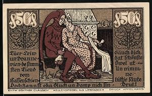 Bild des Verkufers fr Notgeld Braunschweig 1921, 50 Pfennig, Eulenspiegel als Liebhaber, Wappen zum Verkauf von Bartko-Reher