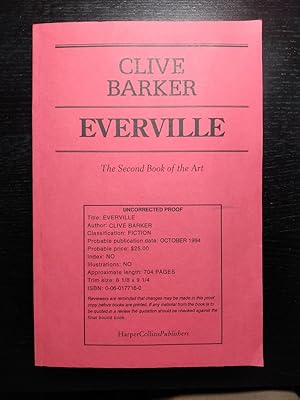 Seller image for Everville: The Second Book of the Art [UNCORRECTED PROOF] for sale by Counterpane Books