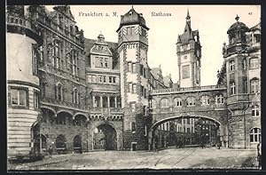 Ansichtskarte Frankfurt a. M., am Rathaus