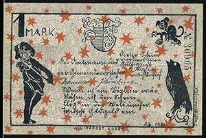 Bild des Verkufers fr Notgeld Ennigerloh 1921, 1 Mark, Teufel, Ortspartie zum Verkauf von Bartko-Reher