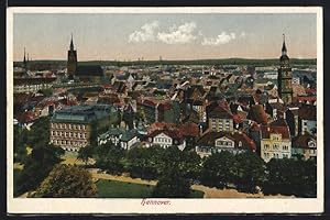 Ansichtskarte Hannover, Ortsansicht mit Kirche im Herbst