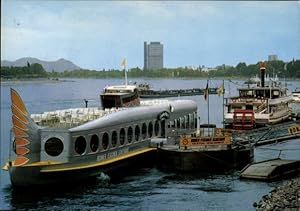 Bild des Verkufers fr Ansichtskarte / Postkarte Bonn am Rhein, Rheinpromenade, Motorschiffe, Moby Dick, River Lady zum Verkauf von akpool GmbH