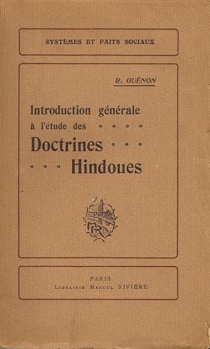 Image du vendeur pour Introduction gnrale  l'tude des doctrines hindoues mis en vente par La Fontaine d'Arthuse