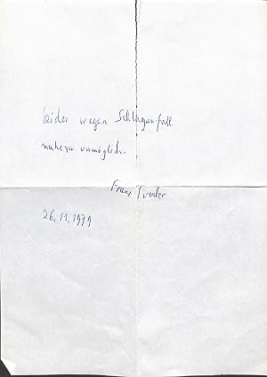 Seller image for Eigenh. Brief und 2 masch. Briefe, jeweils mit eigenh. U. for sale by Eberhard Kstler Autographen&Bcher oHG