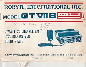 Robyn International Inc. Model GT VIIB 5 Watt 23 Channel AM Citizens Band Transceiver Solid State