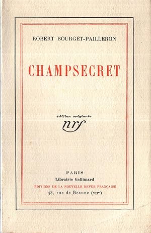 Imagen del vendedor de Champsecret. a la venta por Librairie Diona