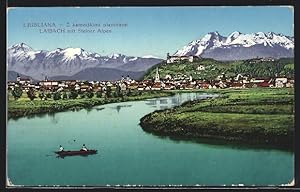 Ansichtskarte Ljubljana-Laibach, Z kamniskimi planinami, Panorama mit Steiner Alpen