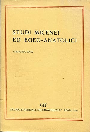 Immagine del venditore per Studi micenei ed egeo-anatolici. Fascicolo 29 (XXIX) venduto da Studio Bibliografico Viborada