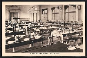 Carte postale Saint-Nazaire, École Saint-Louis, Le réfectoire