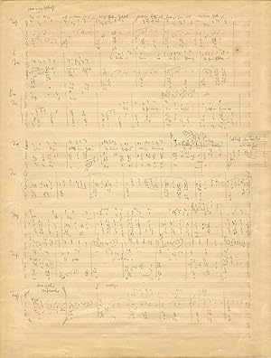 Bild des Verkufers fr Autograph musical manuscript. Die Liebe der Danae, op. 83. 88 measures in condensed score. A draft of Strauss's opera. Signed in full and inscribed to fellow composer Eugene Zador zum Verkauf von J & J LUBRANO MUSIC ANTIQUARIANS LLC