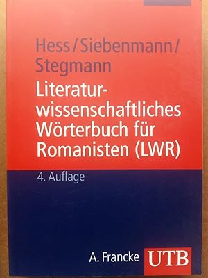 Bild des Verkufers fr Literaturwissenschaftliches Wrterbuch fr Romanisten (LWR) zum Verkauf von Versandantiquariat Jena