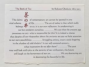 Seller image for The Book of Tea, a broadside from Orbis Typographicus for sale by George Ong Books