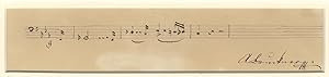 Autograph musical quotation signed "A. Bruckner" from the dramatic opening theme of the first mov...