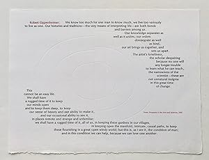 Seller image for Prospects in the Arts and Sciences, a broadside from Orbis Typographicus for sale by George Ong Books