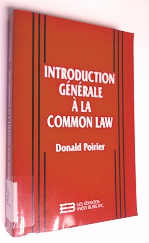 Seller image for Introduction gnrale  la common law for sale by Livresse