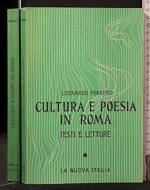 Immagine del venditore per CULTURA E POESIA IN ROMA TESTI E LETTURE VOLUMI 1,2,3 venduto da Cartarum