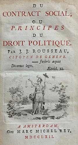 Image du vendeur pour 1762 Contract Social Droit Politique J. J. Rousseau First Duodecimo 12mo Edition mis en vente par ROBIN RARE BOOKS at the Midtown Scholar