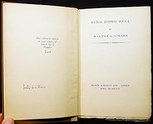 Ding Dong Bell Signed By The Author with Etching By George Elbert Burr & the Bookplate of Chalmer...