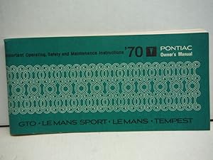 1970 Pontiac GTO, LeMans, Tempest Reprint Owner's Manual 70
