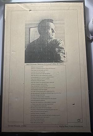 Seller image for Jack Kerouac Returns to Lowell After 25 Years. A Broadside for sale by Rob Warren Books
