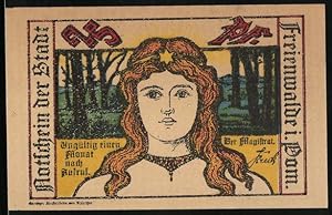 Bild des Verkufers fr Notgeld Freienwalde, 25 Pfennig, Junge Frau mit Sternen-Haarreif, Ortsansicht 1785 zum Verkauf von Bartko-Reher