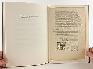Seller image for THE RHEMES NEW TESTAMENT (Being a Full and Particular Account of the Origins, Printing, and Subsequent Influences of the First Roman Catholic New Testament in English, with the Divers Controversies Occasioned by Its Publication Diligently Expounded for the Edification of the Reader by Decherd Turner . Accompanied by a Leaf from the Original Edition) [Leaf Book] for sale by Flamingo Books