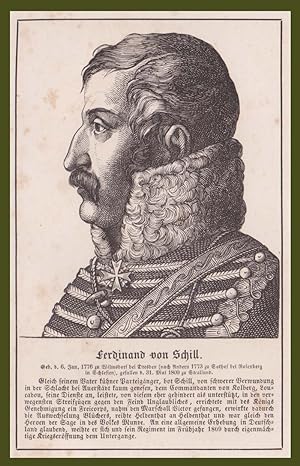 Ferdinand Von Schill Ufficiale Prussiano Wilmsdorf Stralsund 1857 Wigand