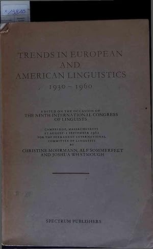 Bild des Verkufers fr Trends in European and American Linguistics 1930-1960. zum Verkauf von Antiquariat Bookfarm