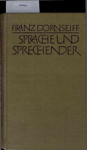 Seller image for Sprach und Sprechender. for sale by Antiquariat Bookfarm