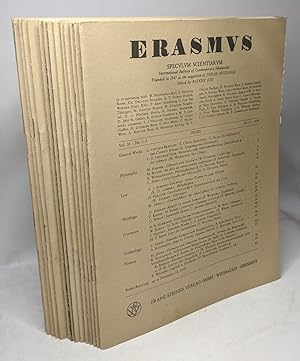 Erasmus - speculum scientiarum VOL. 31 N°1 à 24 en 14 volumes- 1979