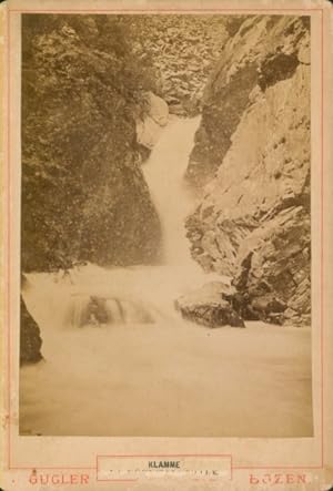 Kabinett Foto Taufers im Münstertal Tubre Südtirol ?, Klamm, Landschaft, 1890 - Foto: Gugler, Bozen