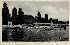 Ansichtskarte / Postkarte Berlin Reinickendorf Tegel, Tegeler See, Dampferanlage, Dampfschiff